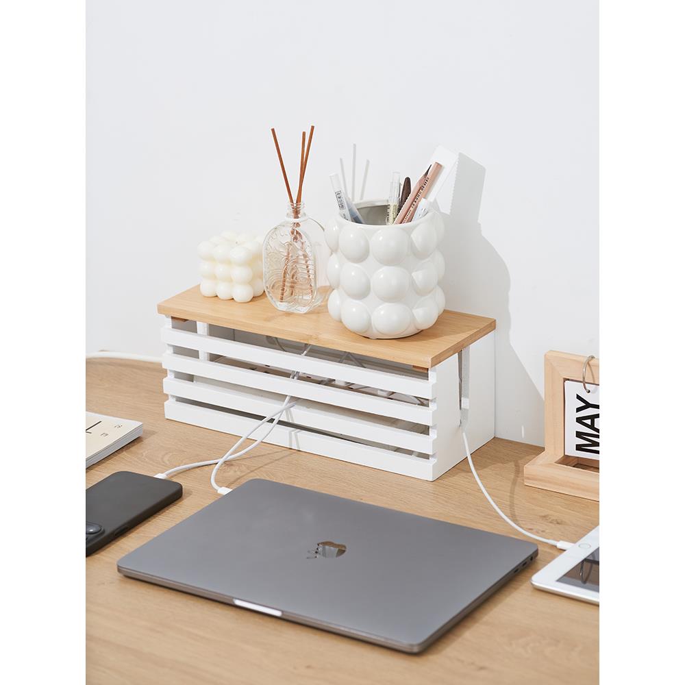 电线收纳盒插座插排充电器排插数据线遮丑整理神器家用桌面放置盒