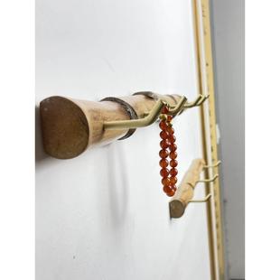 手串挂钩免打孔实木竹根壁挂黄铜田园北欧风款文玩饰服装钥匙扣钩
