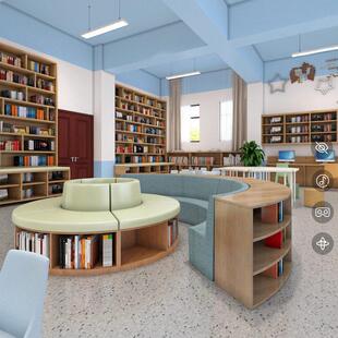 定制书屋图书馆学校实木儿童阅读区收纳书架软包沙发异形组合书柜