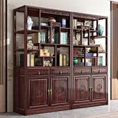 新中式 博古架实木高档古典酸枝木玄关茶柜客厅隔断展示柜置物书架