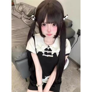 摩卡甜心假发女长发黑棕色Lolita软妹网红日常哑光85cm长直发