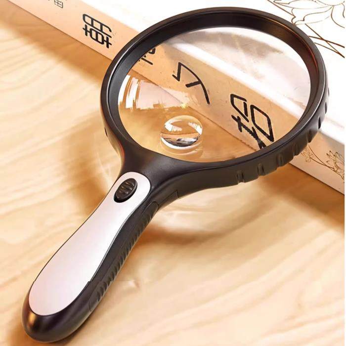 放大镜老人阅读高清正品100倍手持高倍扩大镜塑料柄看书用老花镜