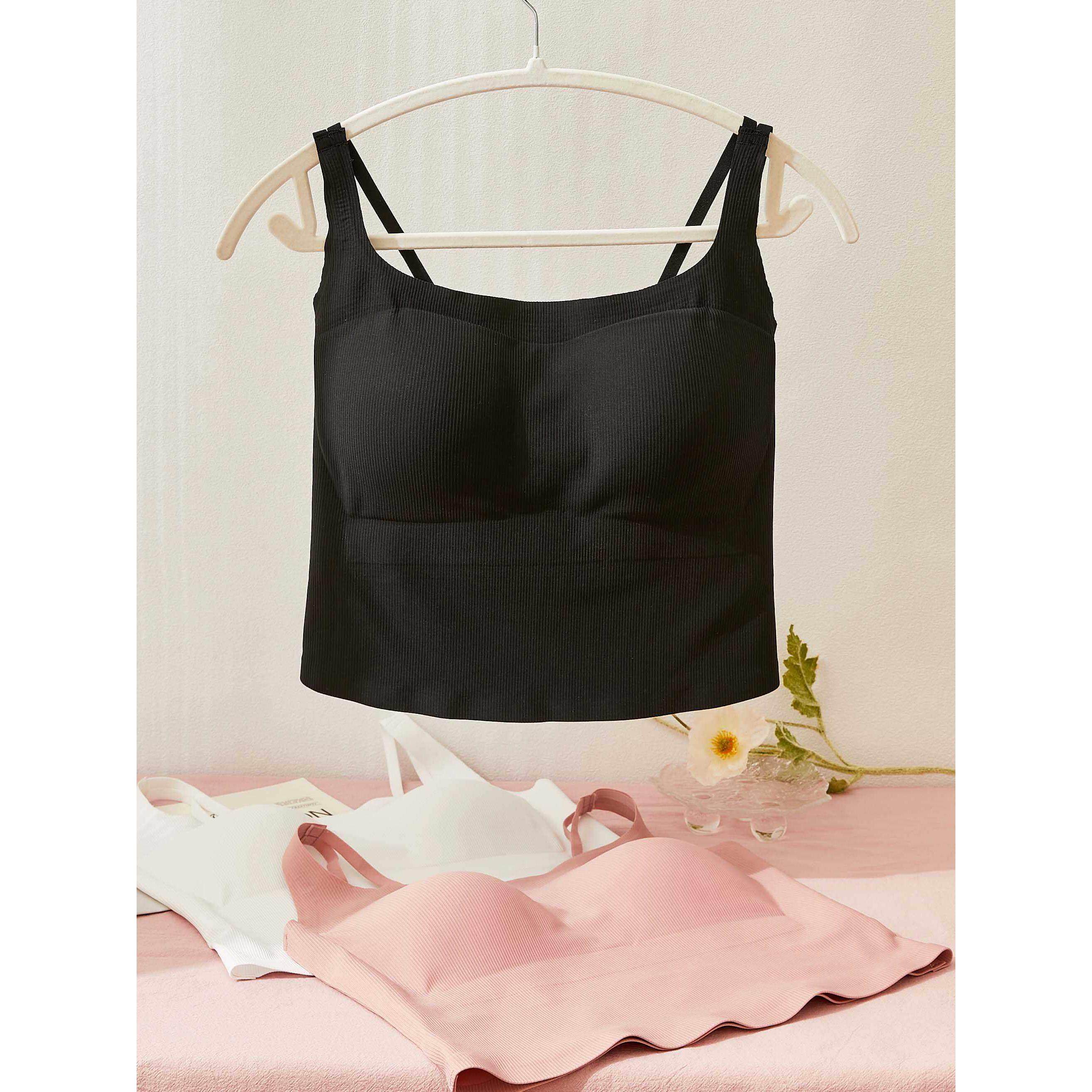 大胸美背短款文胸大码内衣夏季胸垫防下垂无痕背心白色百搭女胖mm