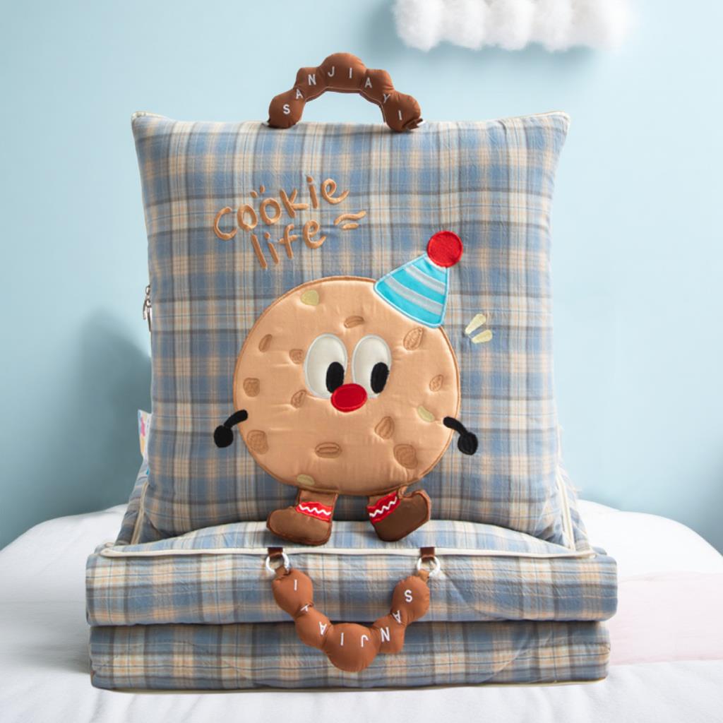 全棉汽车抱枕被子两用二合一办公室午睡神器沙发车用加厚折叠车内