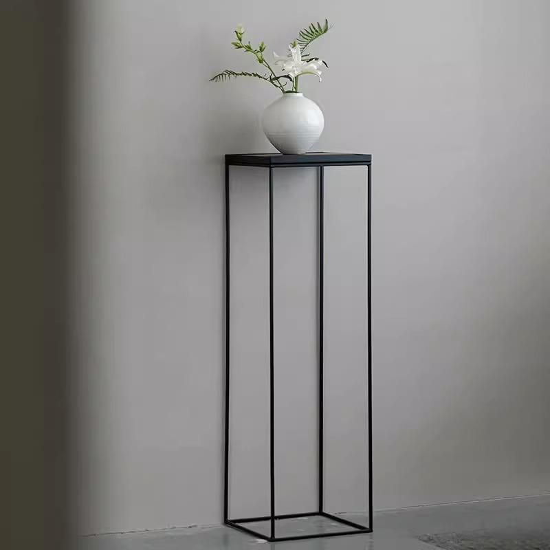 新中式铁艺花架落地置物架创意装饰空间茶室摆件花几边几架