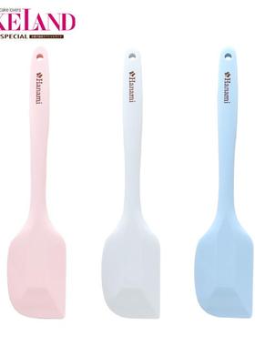 日本进口CakeLand花见Hanami一体式钢芯彩色矽胶刮刀3色 烘焙工具