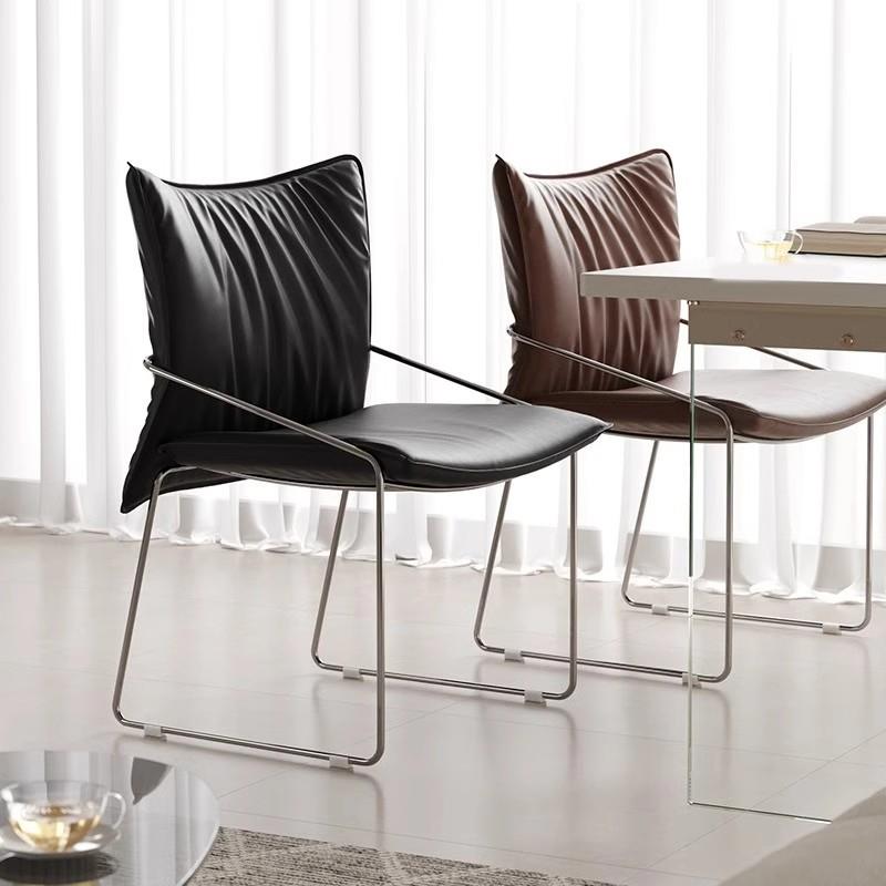 中古餐椅家用设计师轻奢法式软包办公书桌化妆靠背书房休闲沙发椅