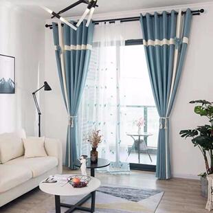 窗帘全遮光加厚棉麻免打孔2025新款蝴蝶结卧室高级感隔热全屋客厅