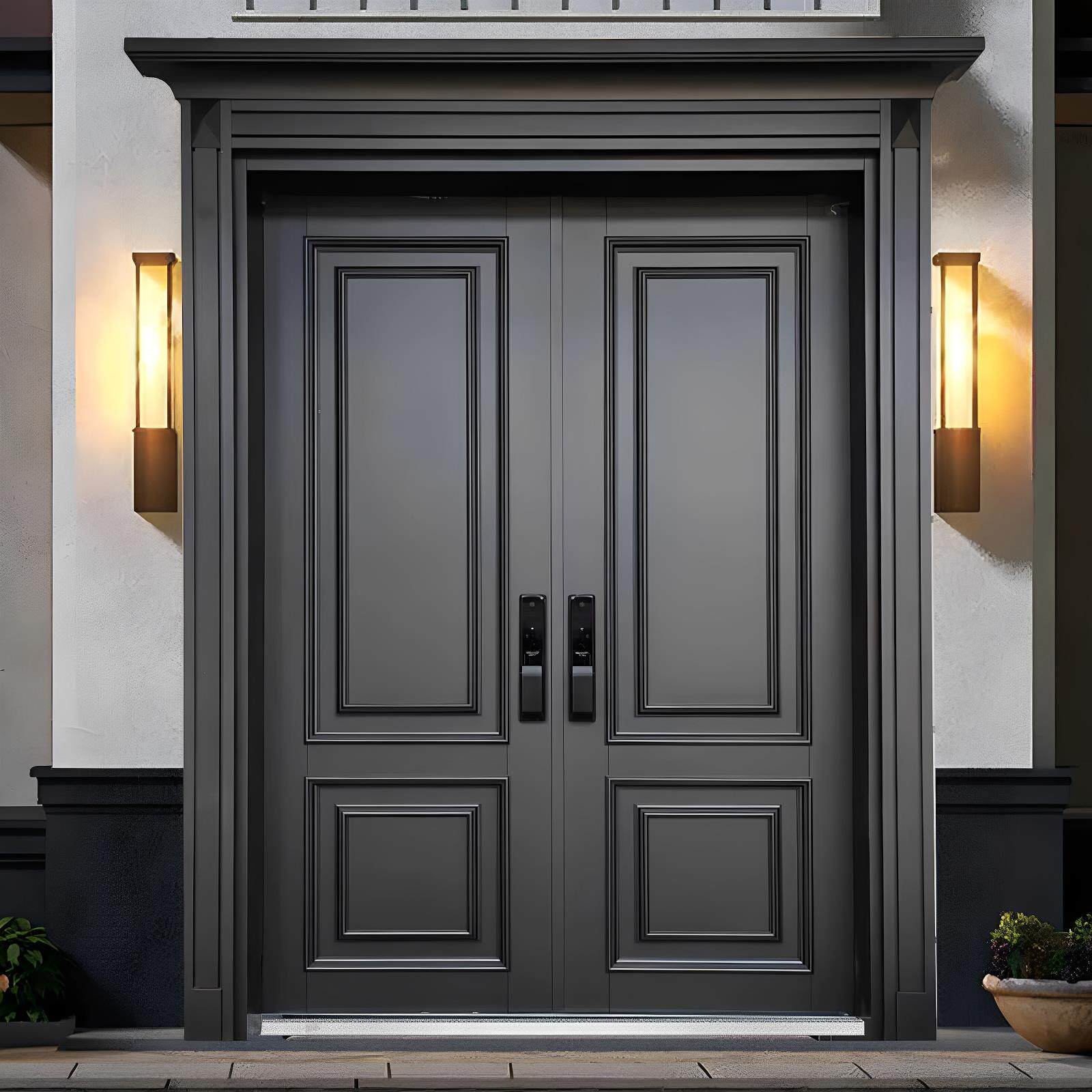 铸铝门别墅大门双开门防盗门进户门家用乡村庭院农村自建房入户门