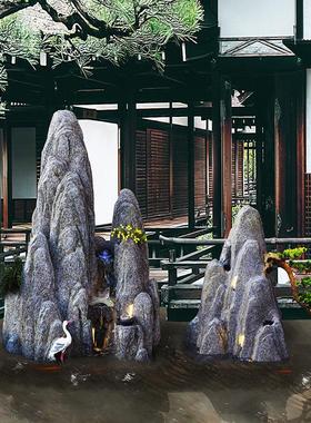 大型假山流水喷泉庭院装饰院子户外室内花园鱼池造景山水景观瀑布