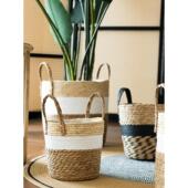 饰斯堪 背包花篮家居装 花盆套装 纳维亚 Mu空间编织藤草落地式