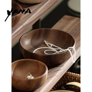 YANA亚纳 高档精致耳饰首饰收纳盒高颜值家用桌面实木迷你收纳盒