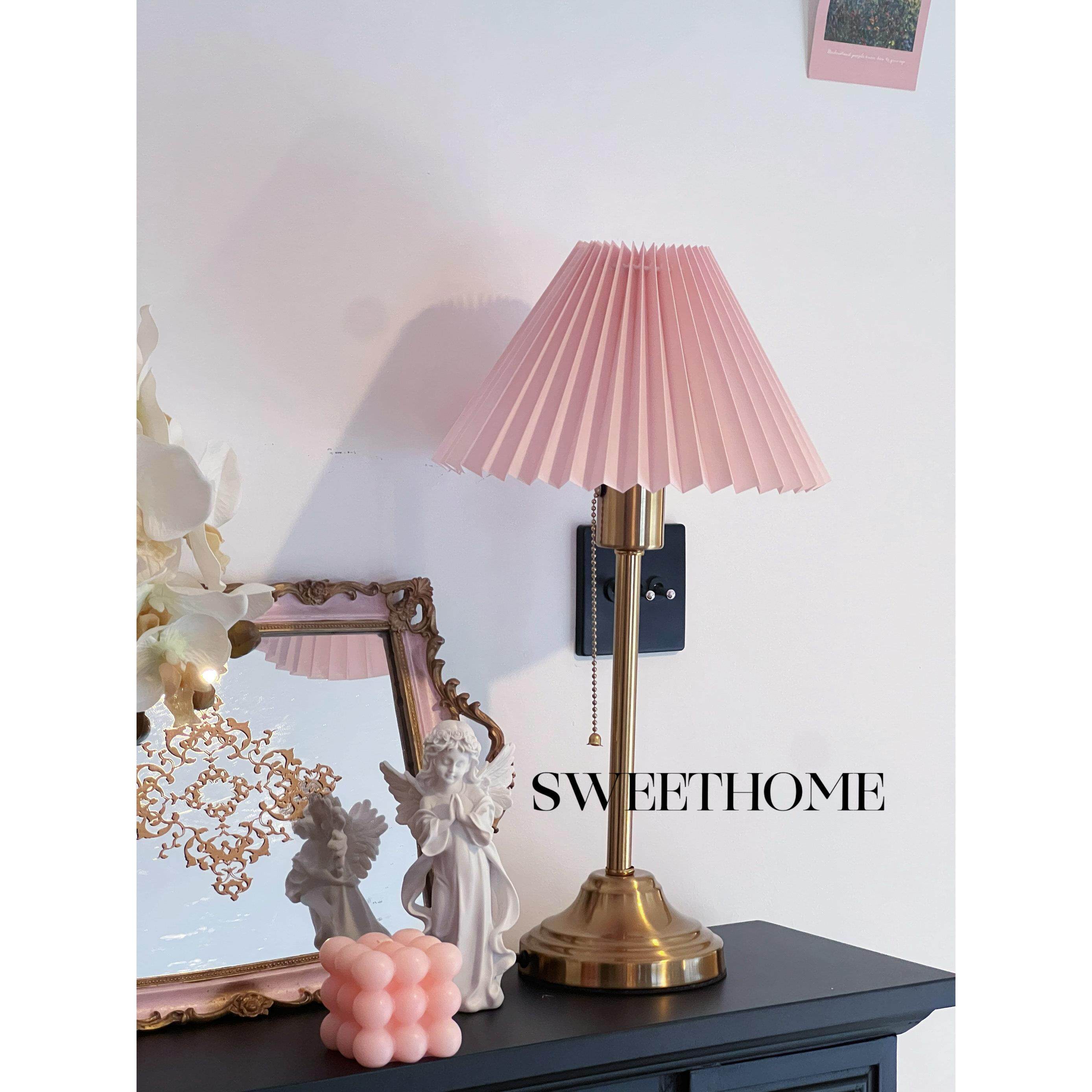 SweetHome * 轻奢中古百褶ins风卧室床头高级感现代简约装饰台灯