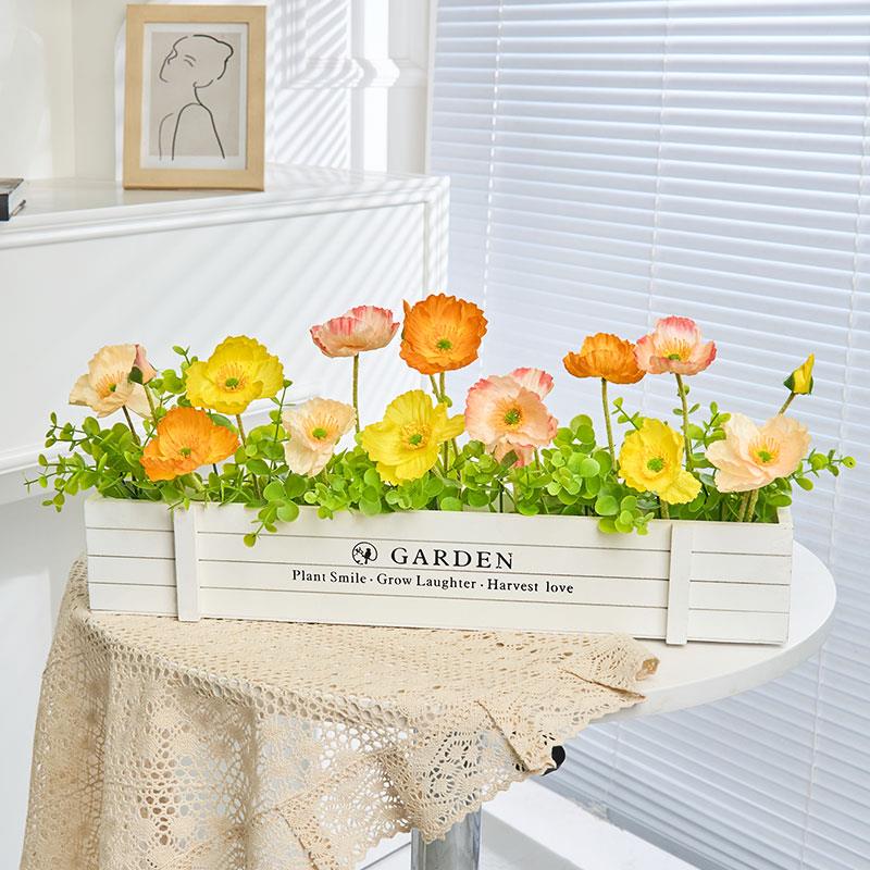 栅栏仿真花假花插花摆件客厅花园桌面遮挡装饰插花束绿植盆栽摆设