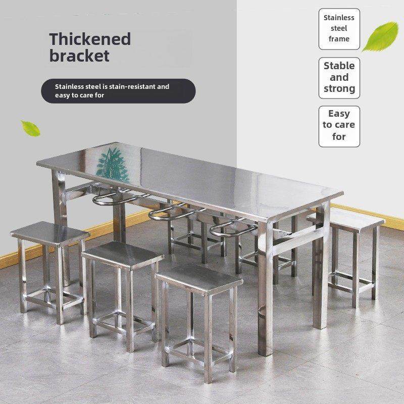 食堂不锈钢分体式快餐桌椅学校工厂员工面店餐厅长方体吊凳桌椅组,住宅家具,不锈钢/PVC餐桌,淘宝优惠券,粉丝福利购,淘宝优惠卷
