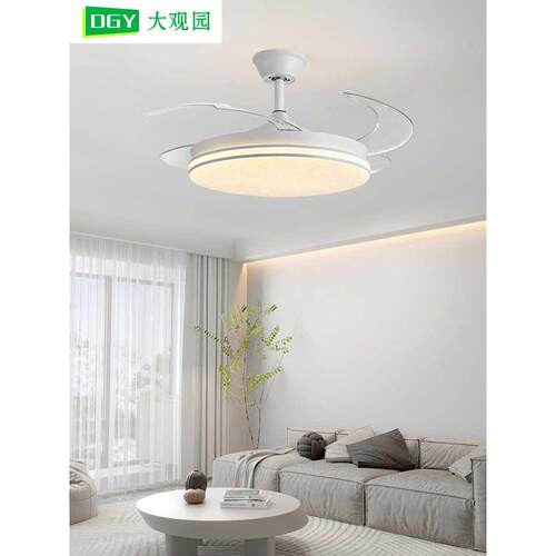 隐形现代简约吊扇灯餐厅卧室北欧电扇灯273图750*1000