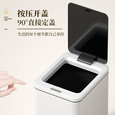 厨房免弯腰高脚垃圾桶不锈钢大容量带轮无盖客厅可移动卫生桶新款