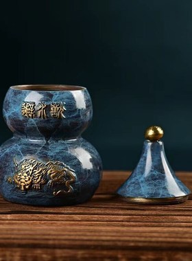 纯铜避水兽葫芦摆件客厅装饰鲤鱼净秽化污化解厕所镇水兽乔迁礼物