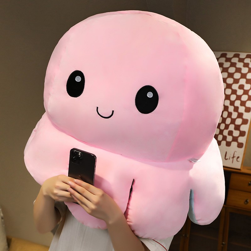 变脸小章鱼玩偶双面抱枕超大翻面公仔生气章鱼娃娃女礼物毛绒沙发