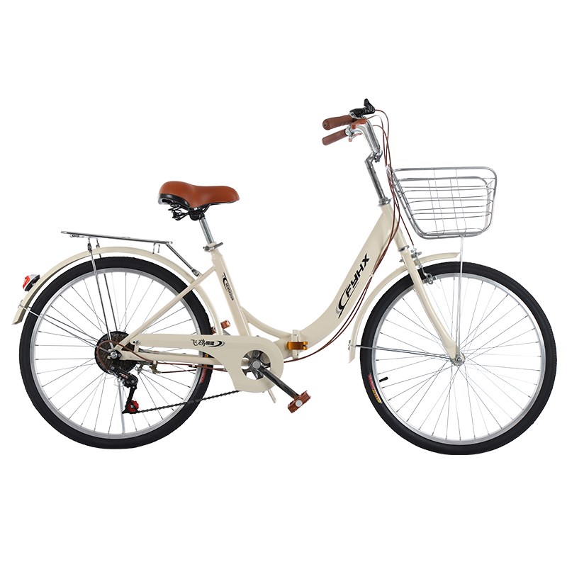 飞鹆折叠自行车女款成人女士轻便24寸26寸上班代步通勤式实心胎车