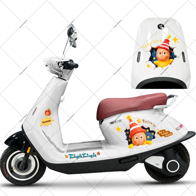 适用于25款九号Q5 80C/85C/95C车身卡通拉花防水装饰贴纸改装配件