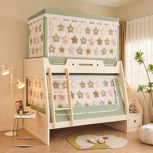 2024新款家用子母床上下铺蚊帐1.2上铺1.35下铺遮光蚊帐1.5书架款