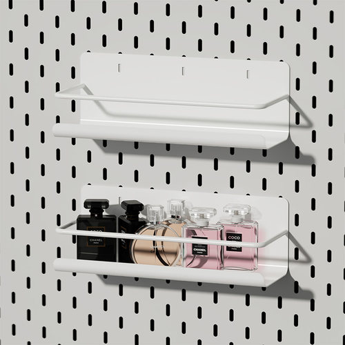 洞洞板配件拦条大层架挂钩收纳盒挂篮壁挂L式免打孔层板置物架定