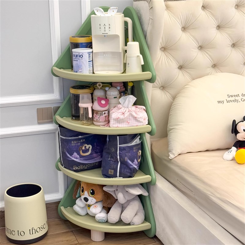 儿童收纳柜储物柜转角书架儿童房圣诞树玩具整理置物架多层储物盒