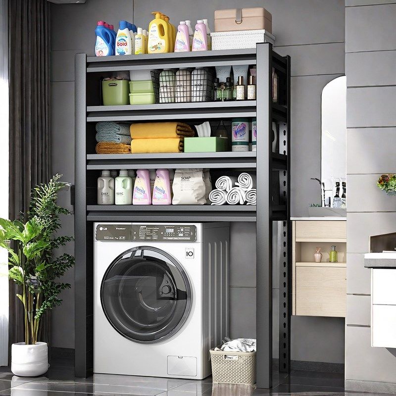 洗衣机上方置物架波轮滚筒翻盖烘干机阳台卫生间厕所收纳专用架子