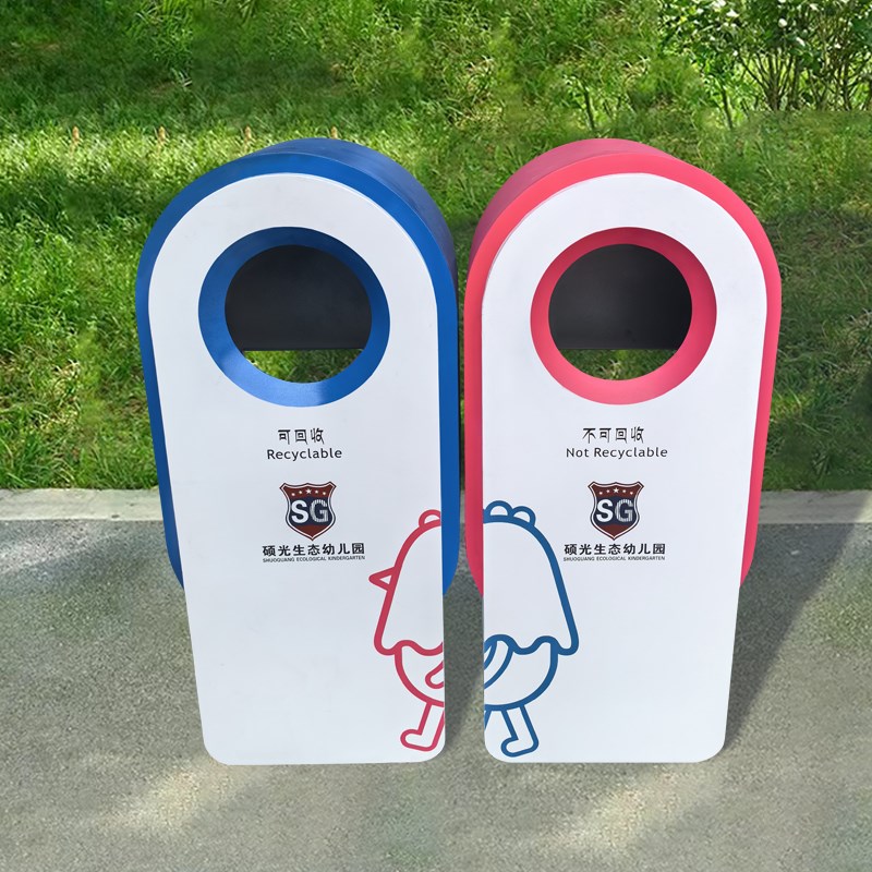 不锈钢二三四多分类垃圾桶景区卡通公园果皮箱幼儿园学校垃圾箱
