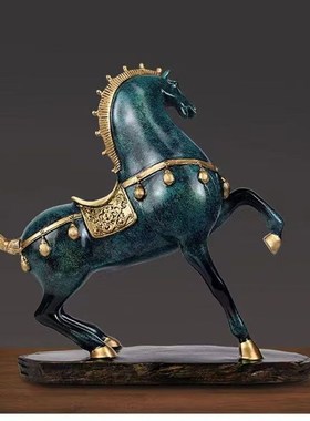 酒柜玄关装饰品摆件欧式客厅办公室开业礼品摆设马到成功家居饰品