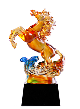琉璃马摆件招财马到成功员工典奖牌工艺品开业礼品家居客厅装饰品