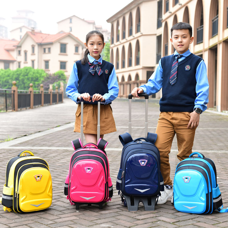 拉杆书包小学生男孩1-3-6年级儿童六轮爬楼梯防水拖拉包6-12岁女8