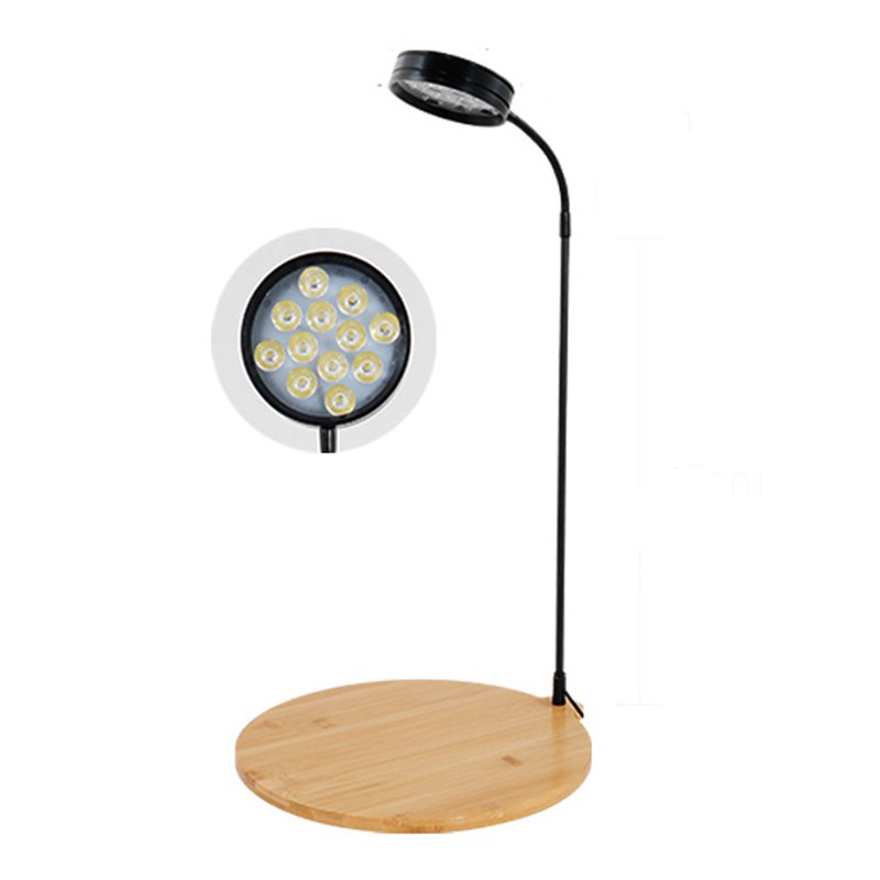 工厂直供新款圆形竹板鱼缸灯圆缸竹板灯微景观水草灯造景植物射灯