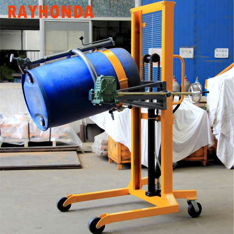 手动油桶堆高翻转车载重400kg铁油桶翻转倾斜倒料塑料桶DA400A