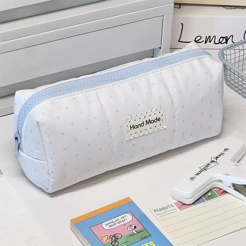 白色波点面包笔袋ins风高颜值