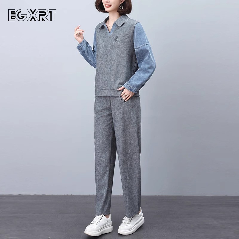 休闲套装女2025年早春新款时尚洋气气质减龄长袖卫衣阔腿裤两件套