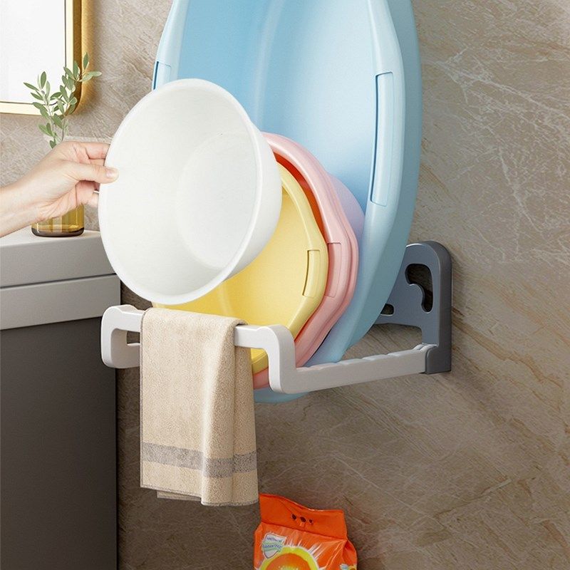 卫生间脸盆收纳架壁挂式免打孔可折叠脸盆架洗脸盆置物架收纳神器,家庭/个人清洁工具,浴室角架/置物架,淘宝优惠券,粉丝福利购,淘宝优惠卷