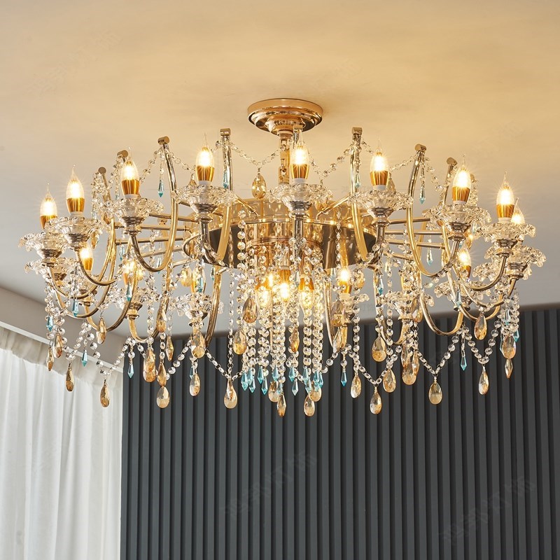 法式轻奢浪漫水晶卧室吊灯欧式客厅餐厅衣帽间复古灯网红2022新款