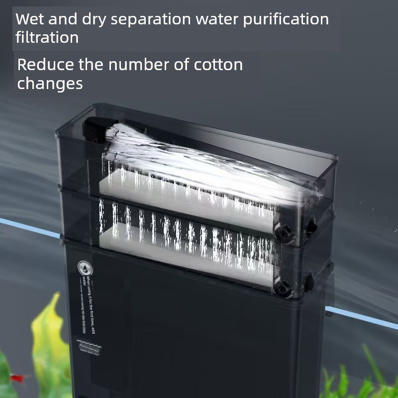 金丽佳鱼缸干湿分离壁挂式过滤器鱼缸过滤循环系统三合一瀑布