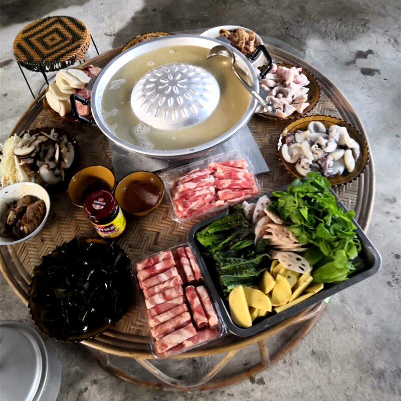 老挝火锅泰国木炭锅涮烤两用火锅家用餐厅炉碳烤锅冬阴功商用包邮