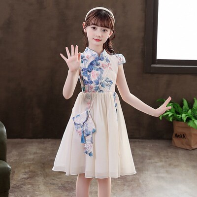 儿童薄款唐装2024新款夏装中国风改良裙子女童汉服旗袍夏季连衣裙