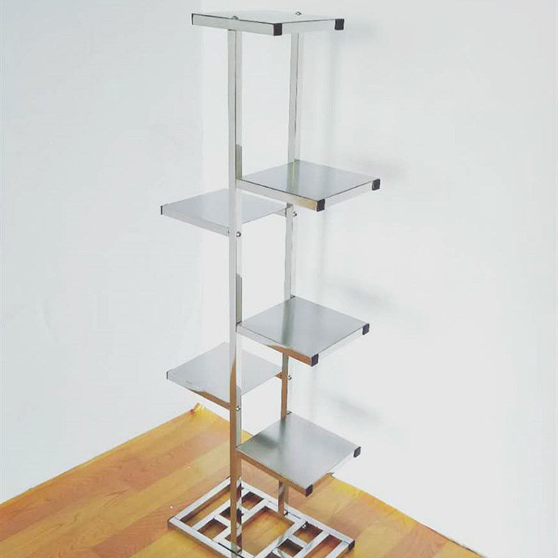 花架子多层室内客厅阳台铁艺不锈钢置物架绿萝落地式花盆架子带轮