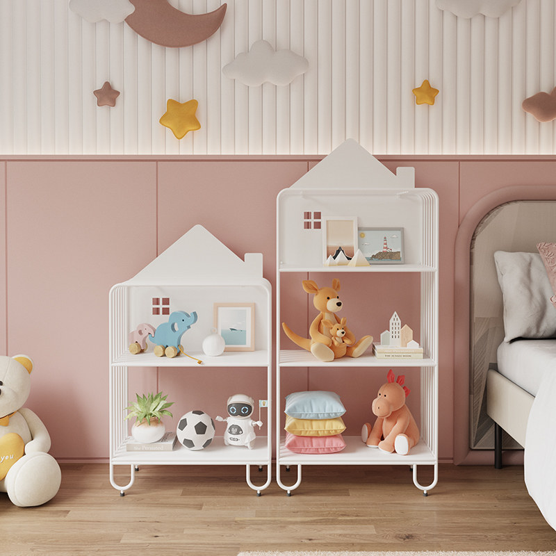 儿童置物架卧室落地置物架多层书架网红简约玩具杂物床头收纳层架