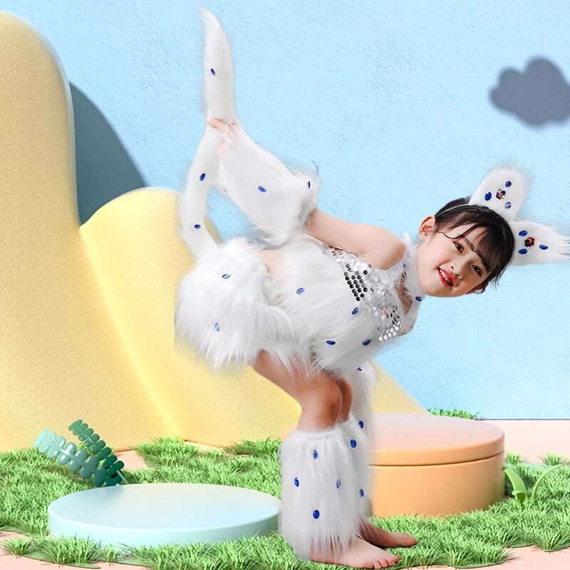 元旦波斯猫表演服幼儿小猫咪舞蹈服装学猫叫跳舞衣儿童动物演出服