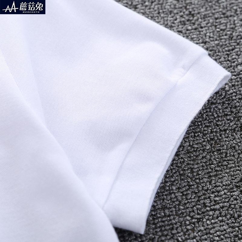 男童polo衫短袖T中大童夏季上衣胖男孩白色翻领t恤胖孩子校服班服