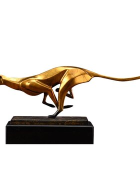 招财金钱豹客厅入门玄关摆件高级工艺品办公室公司开业礼品装饰品