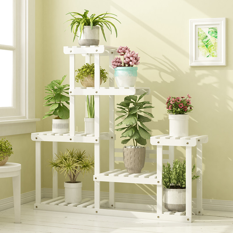 客厅实木花架子多层室内外阳台落地置物植物花盆栽架多肉绿萝家用