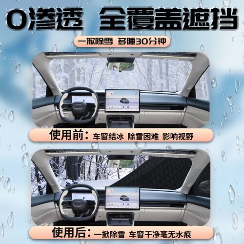 领克07EMP汽车防雪防霜防冻前挡遮雪挡罩07前挡风玻璃布车衣车罩
