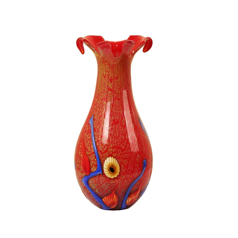 艺术琉璃彩色花瓶艺术摆件客厅餐桌酒店工艺品摆设玄关软装饰品